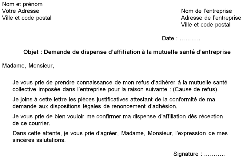 Lettre de renonciation mutuelle